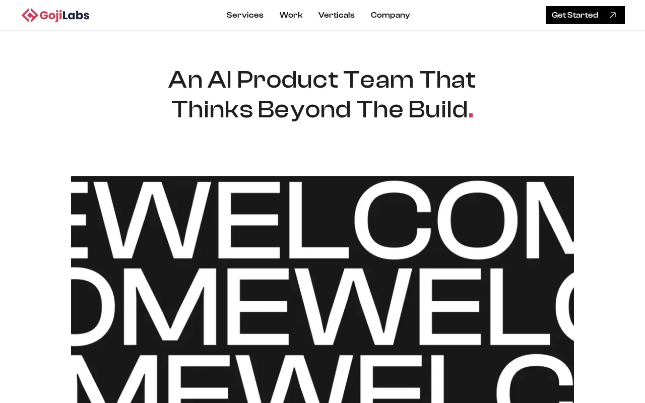 Screenshot of the Goji Labs website