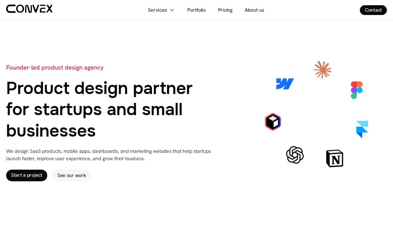 Screenshot of the Convex website
