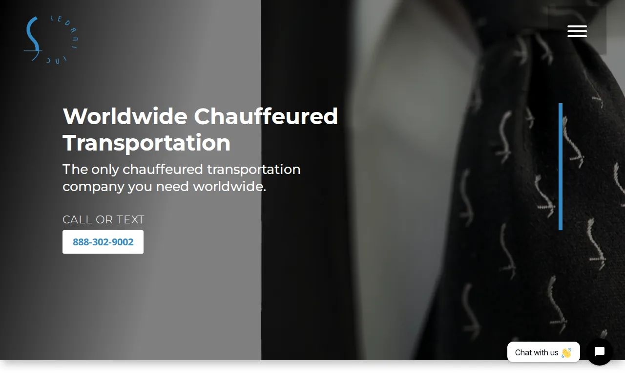 Screenshot of the Sedans website