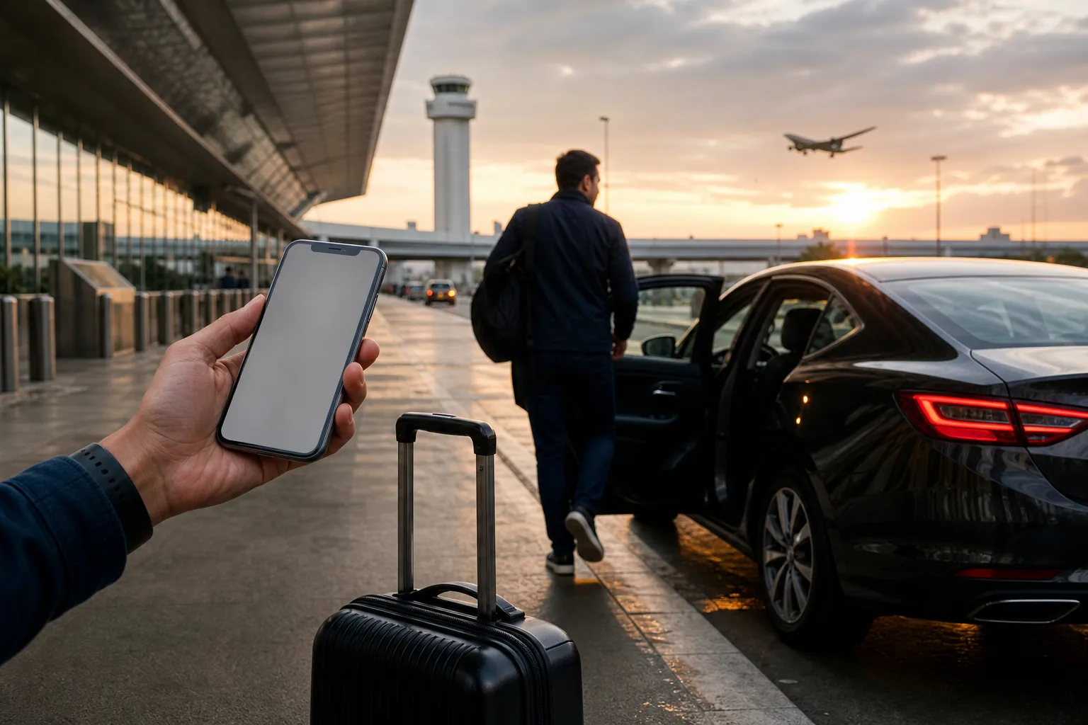 Illustration for Uber: app-based convenience for flexible airport rides
