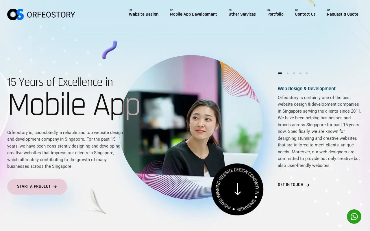 Screenshot of the Orfeostory website