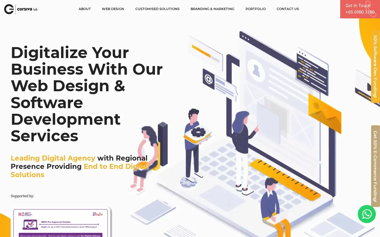 Screenshot of the Corsiva Lab: websites website