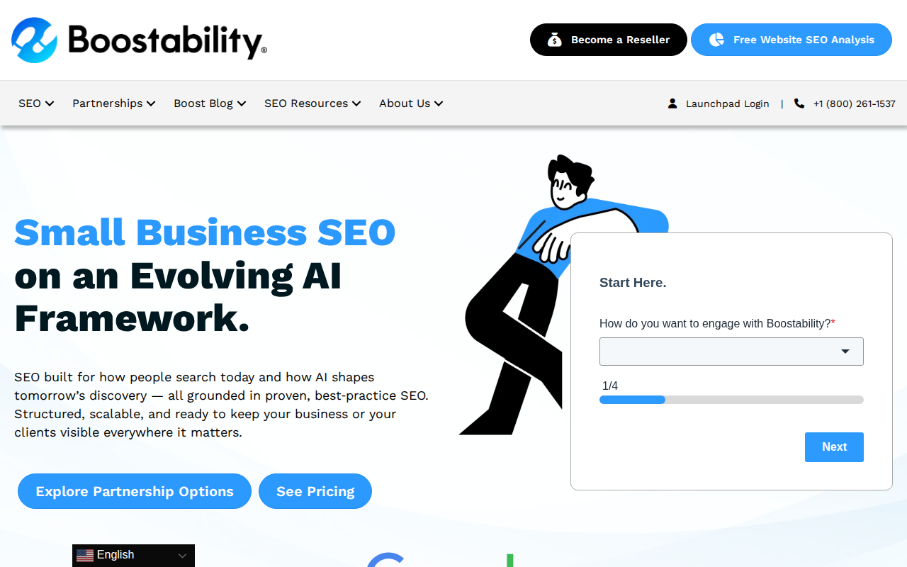 Boostability homepage screenshot