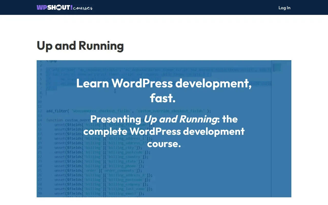 Screenshot of the Up-and-Running by WPShout website