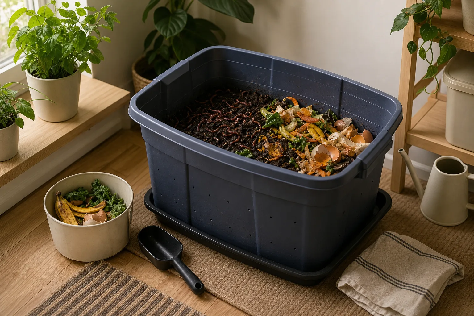 Illustration for Single Rubbermaid tote