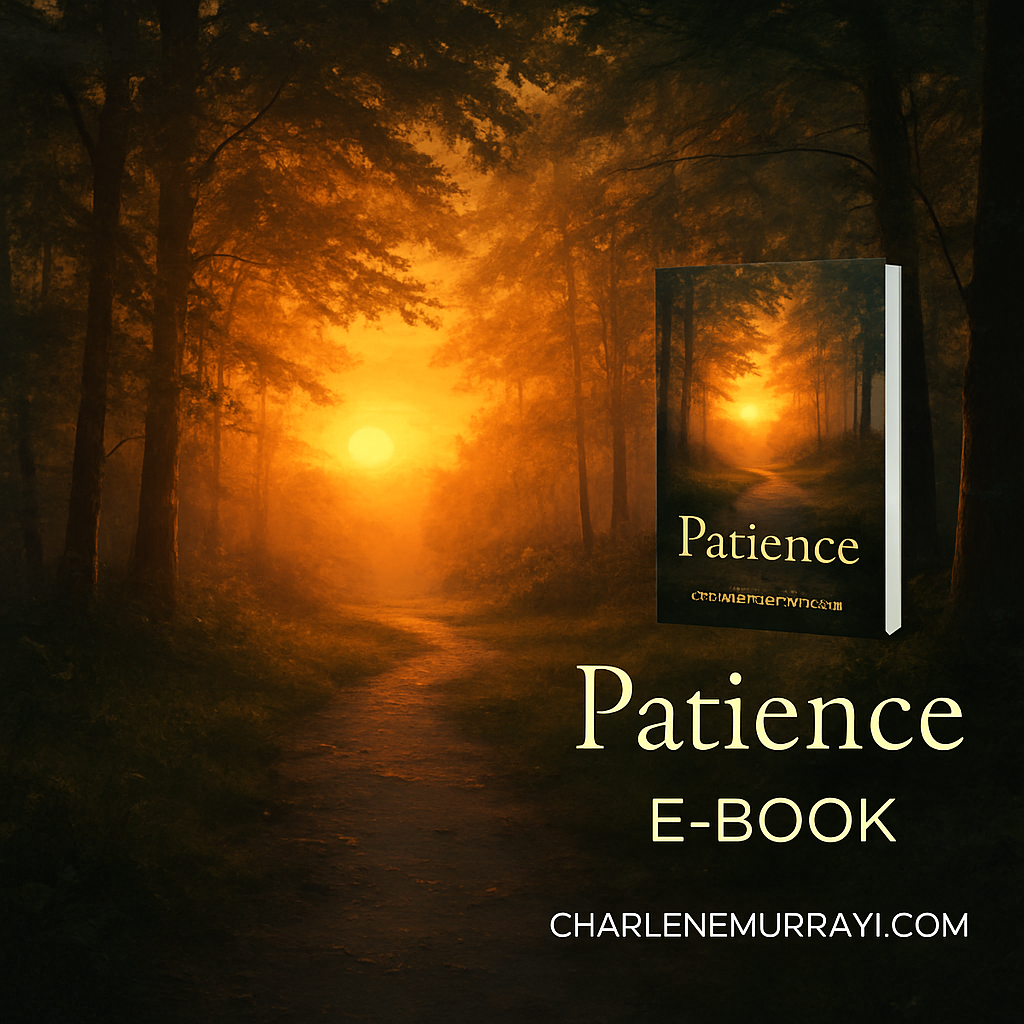 A serene sunrise over a quiet forest path, symbolizing patience and new beginnings. Alt: Sunrise forest path illustration.