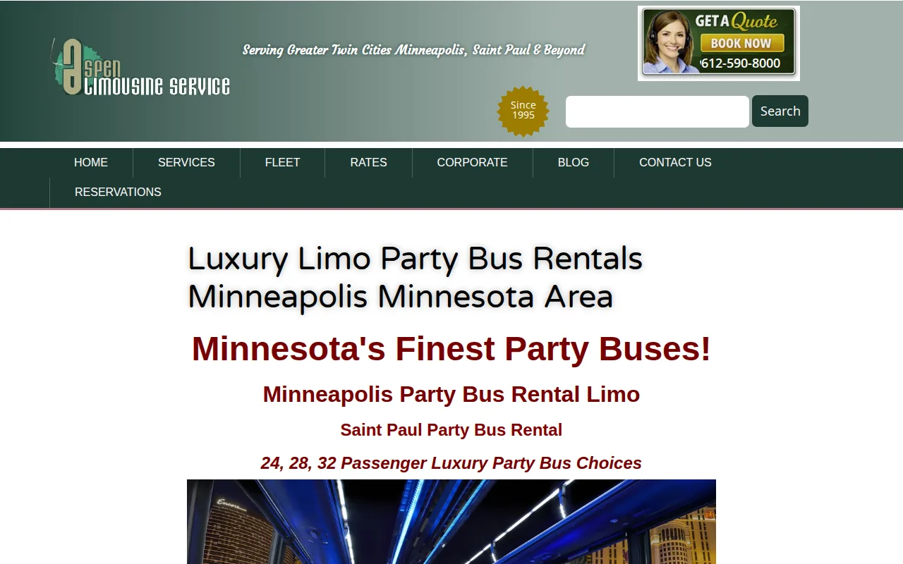 Aspen Limo: visual reference for 2. Aspen Limo, A 24-Passenger Party Bus With Entertainment Amenities