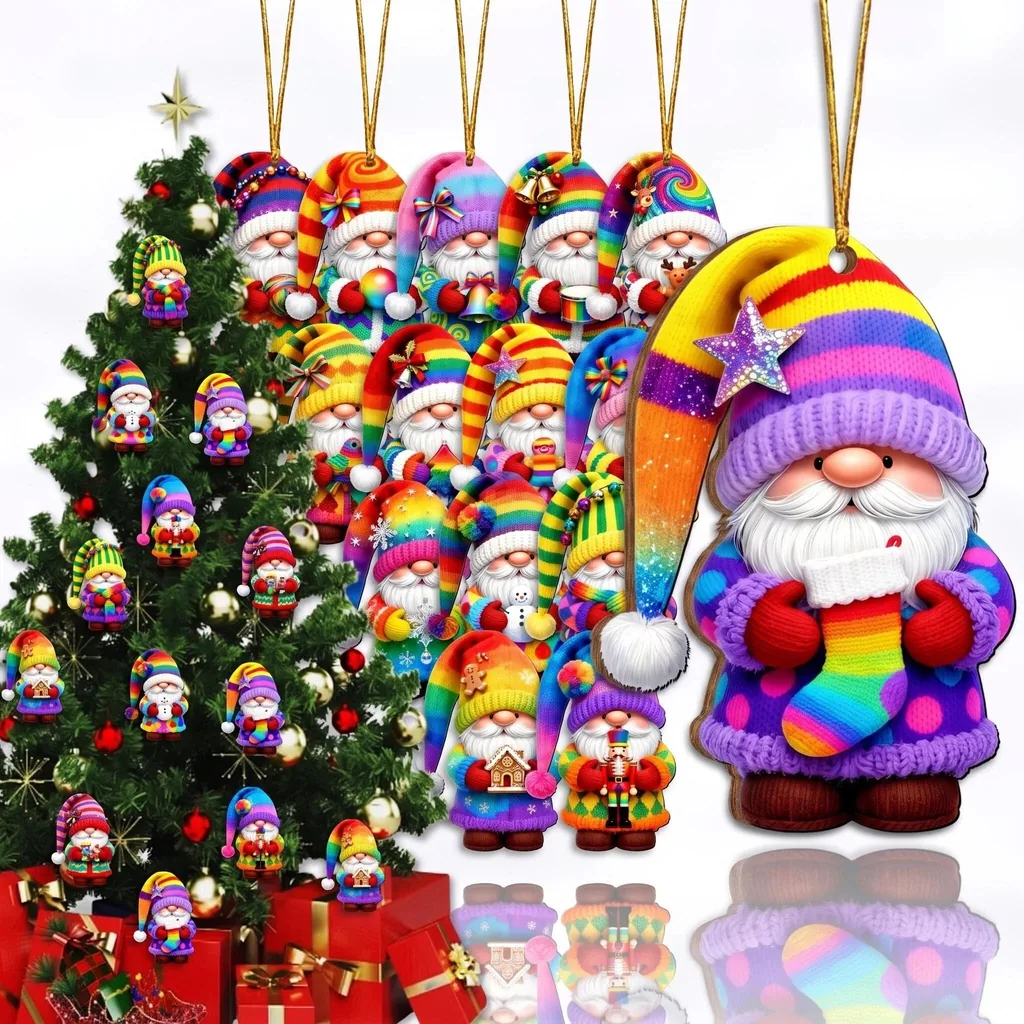 Product photo of AdornJoy Rainbow Santa Gnome