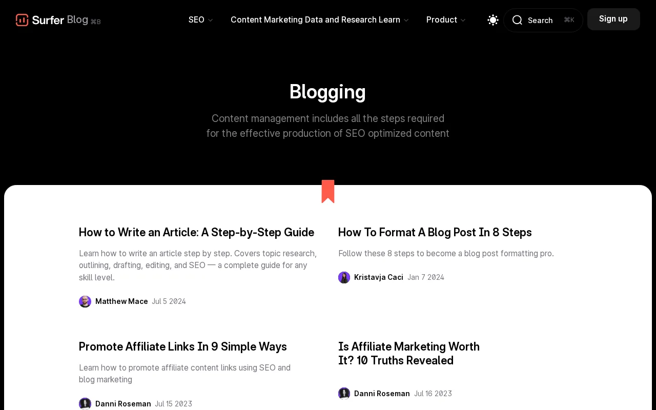 Surfer SEO: visual reference for 3. Surfer SEO , Content‑Optimized Blog Example