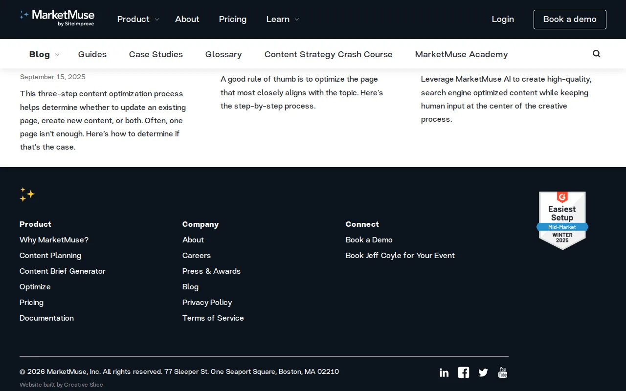 MarketMuse: visual reference for 6. MarketMuse , Topical Authority Blog Example