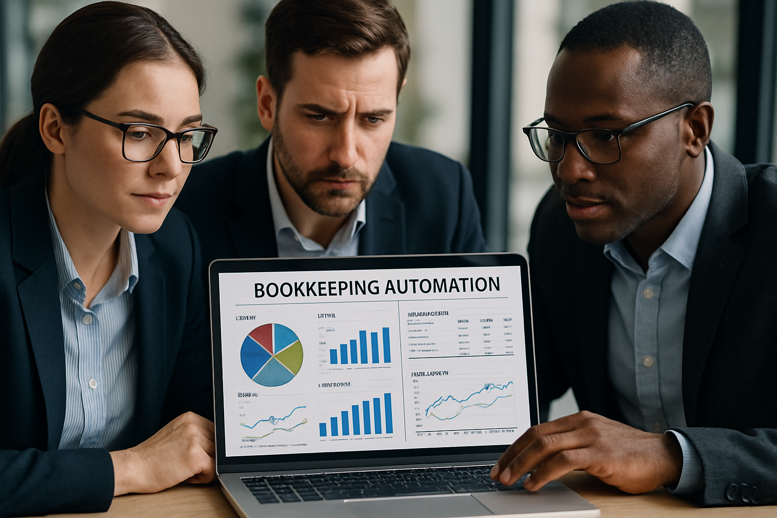 User interacting with mobile app showing automated bookkeeping software features. Alt: mobile bookkeeping automation software interface showing financial report.