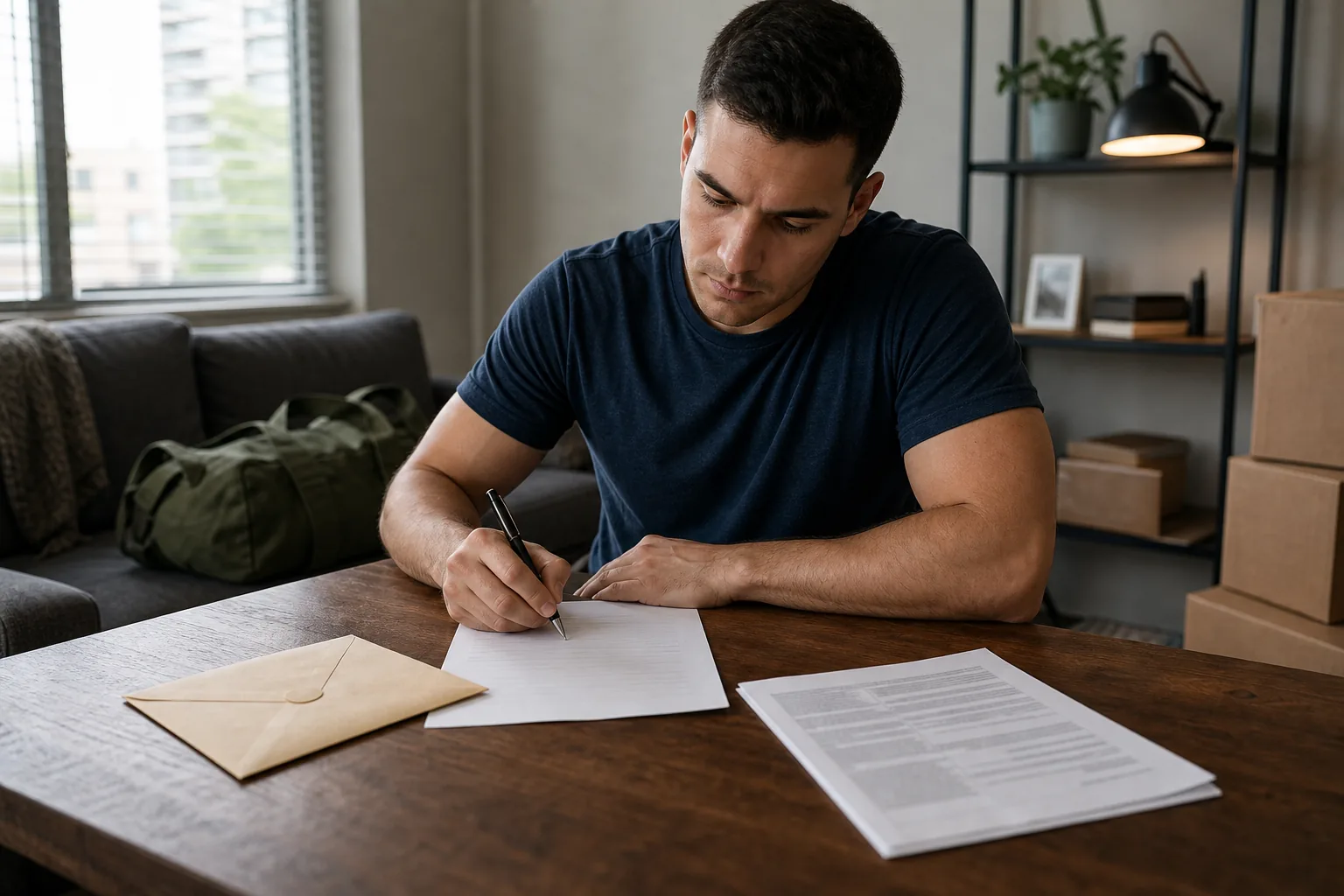 Written notice and military orders prepared for breaking a lease under the SCRA.