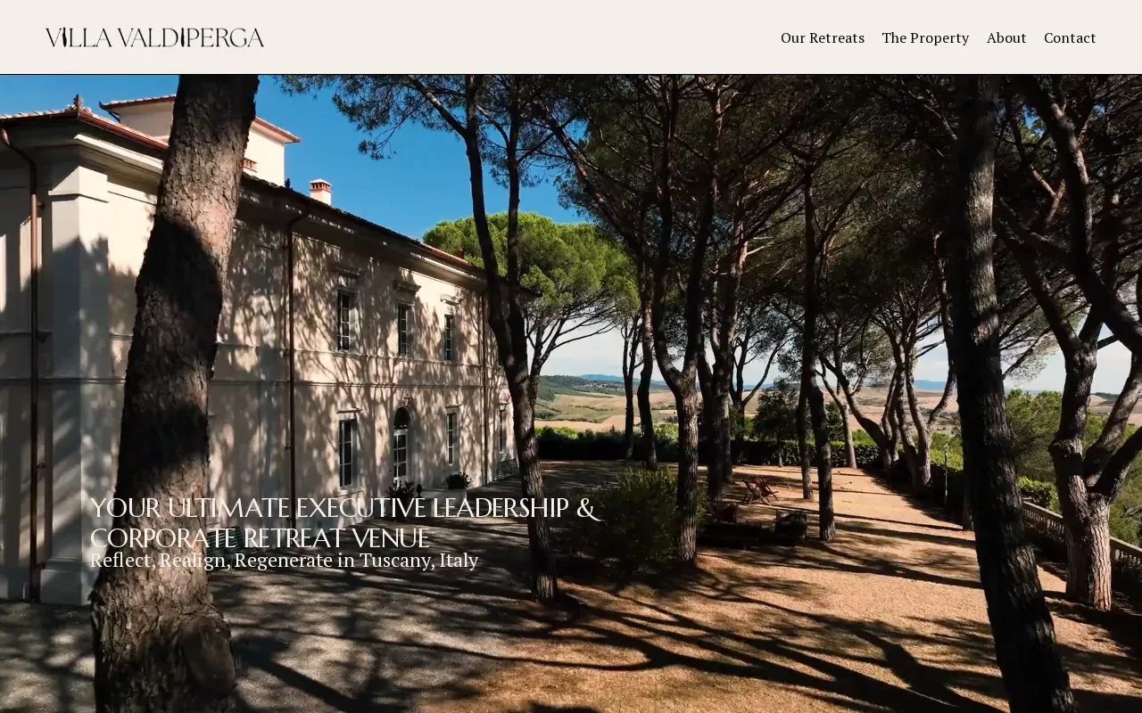 Screenshot of the Villa Valdiperga website