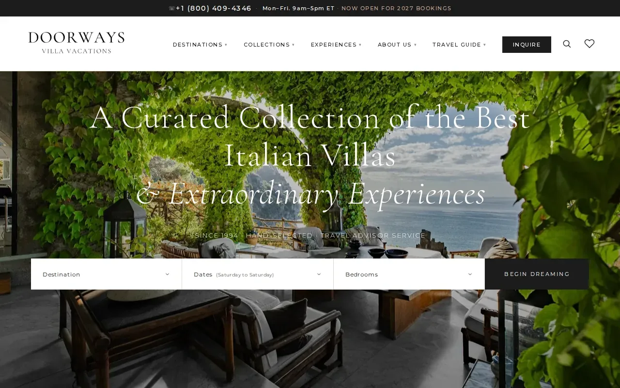 Screenshot of the Doorways website