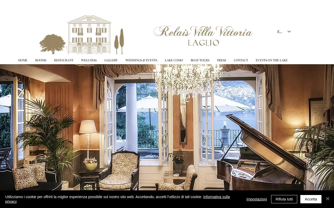 Screenshot of the Relais Villa Vittoria website