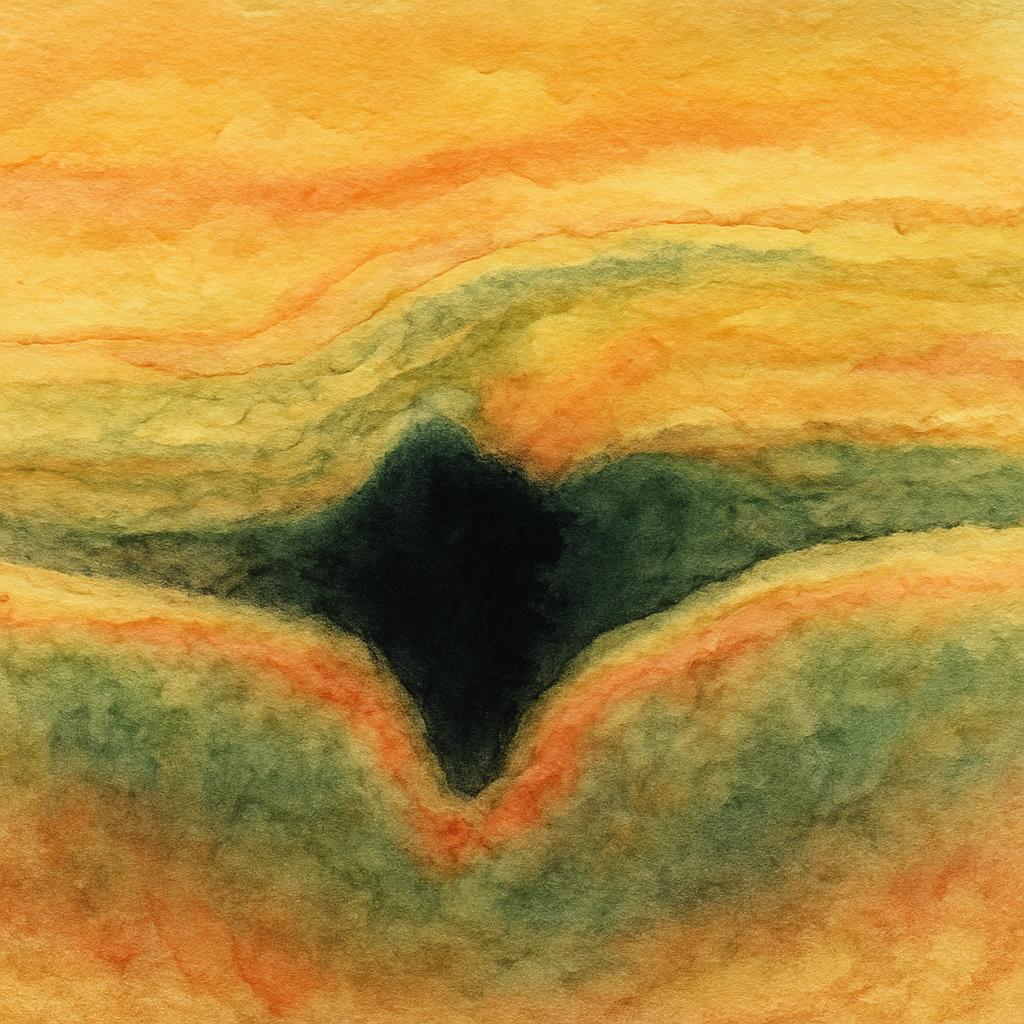 Close‑up of a retinal OCT scan showing a dark wedge from a branch retinal vein occlusion, with bright surrounding tissue. Alt: OCT image illustrating BRVO impact on vision