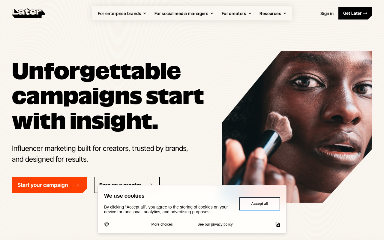 Later homepage screenshot