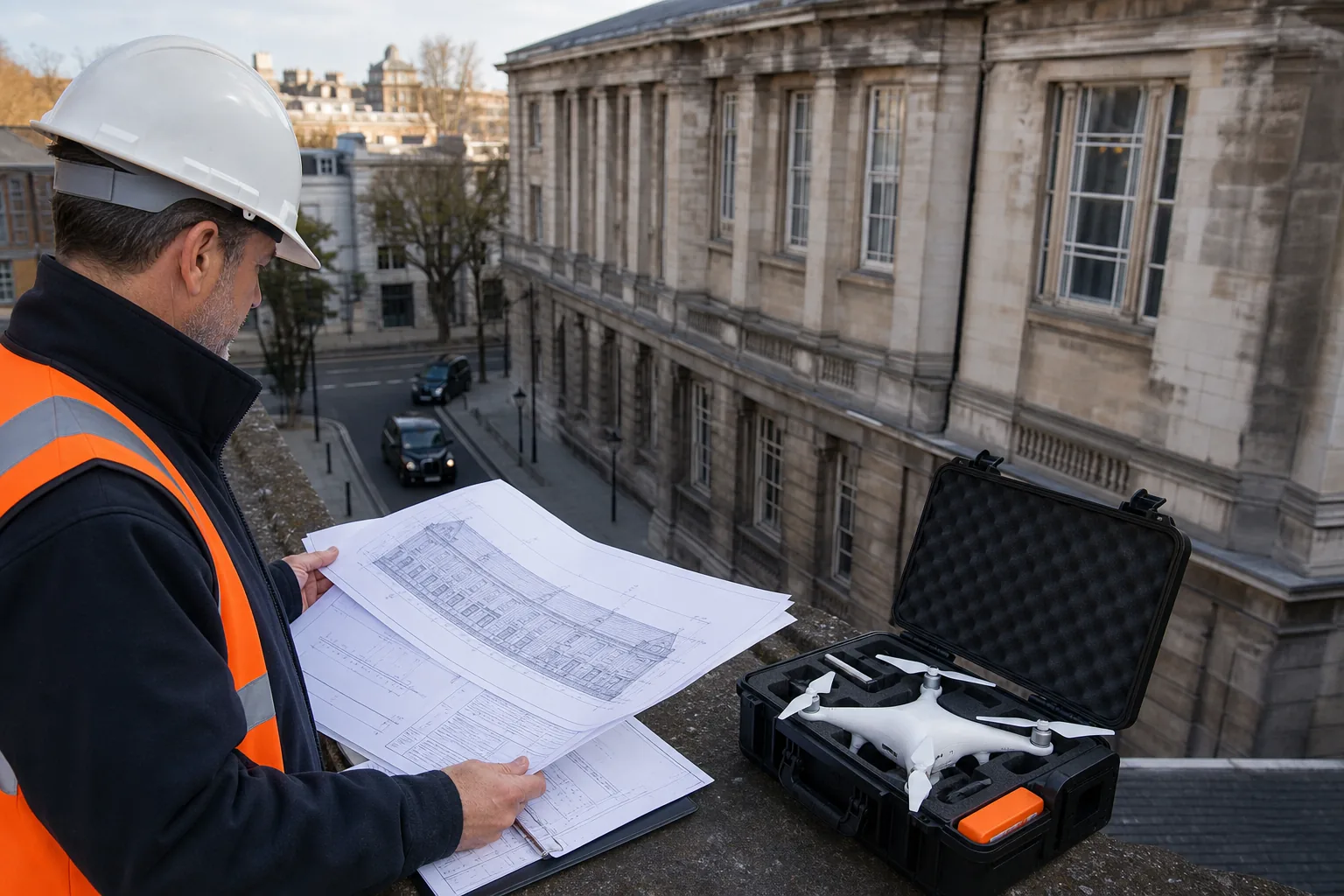 building envelope inspection scope and survey planning for a UK public building