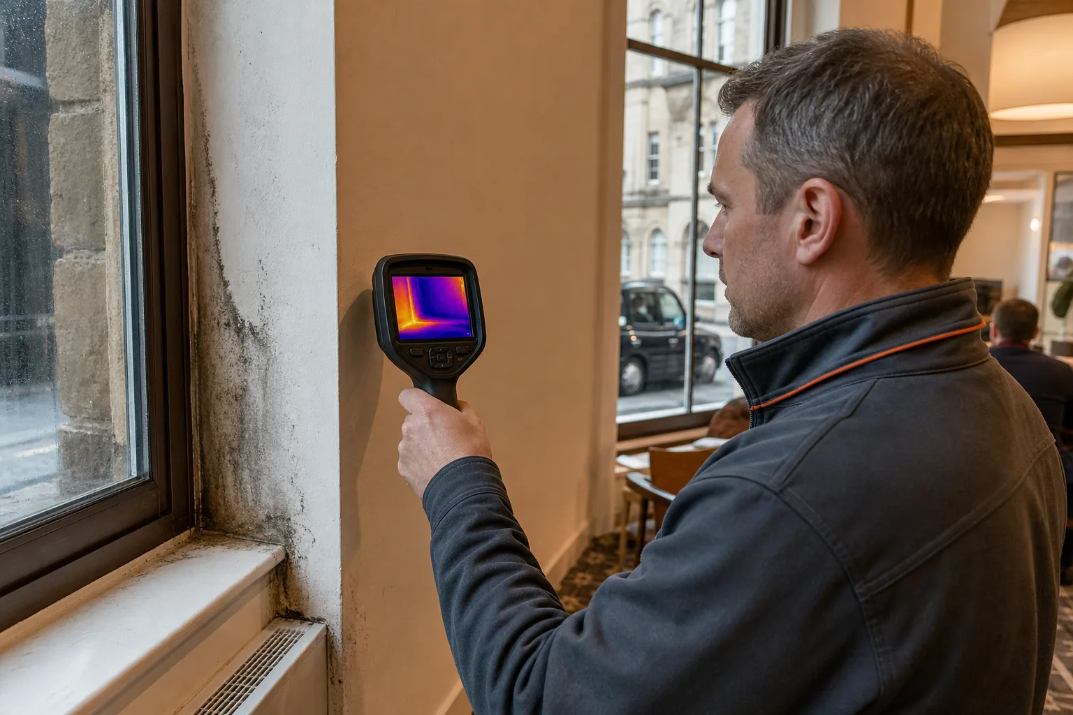 thermal imaging diagnosis of moisture condensation and cold bridging in a building envelope