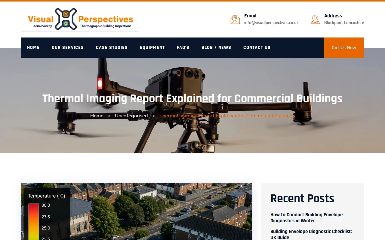 Screenshot of the Building Defect Thermography website
