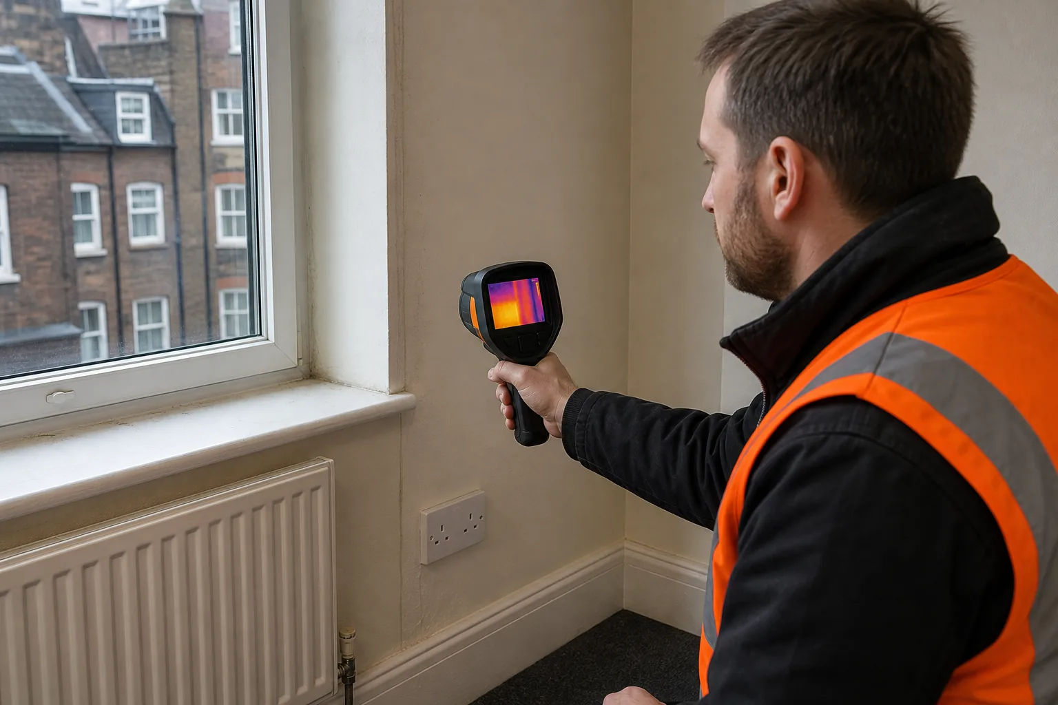 internal thermal imaging survey for air leakage and cold bridging
