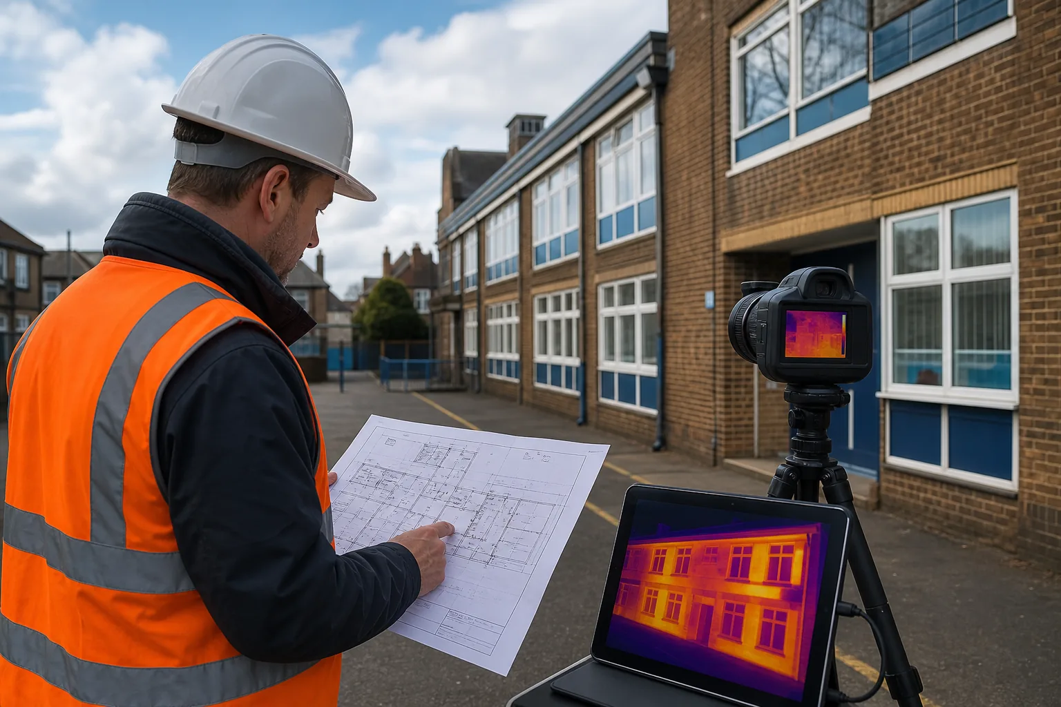 building envelope thermography survey planning for a UK school estate