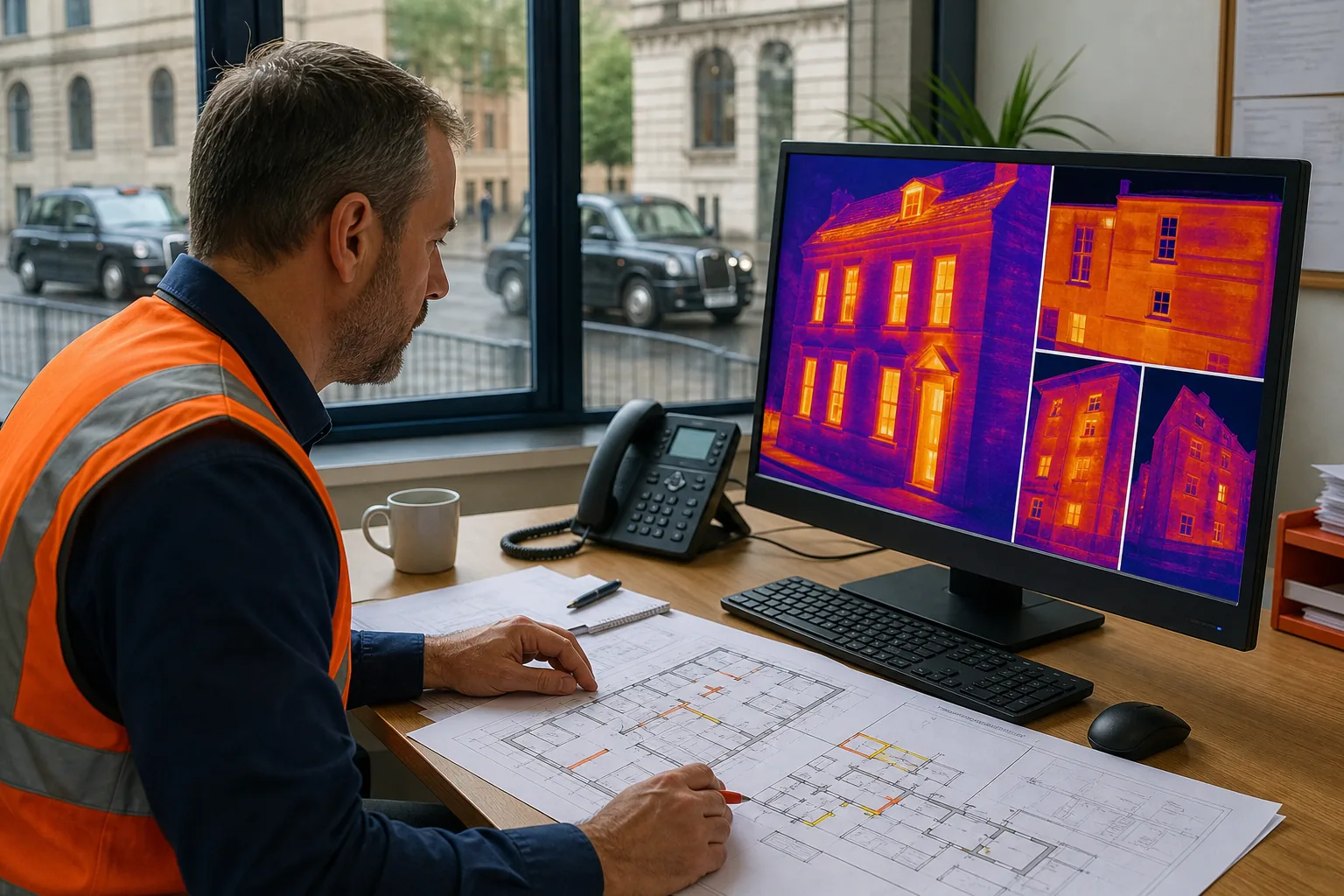 facilities manager prioritising building heat-loss repairs from a thermal survey