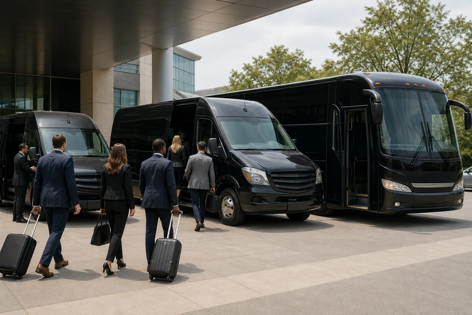Illustration for Corporate Group Transportation: Vans