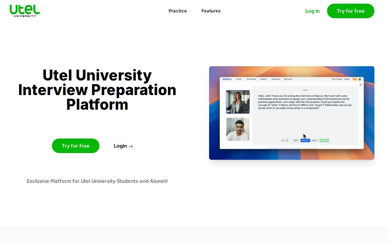 Screenshot of the Skillora website