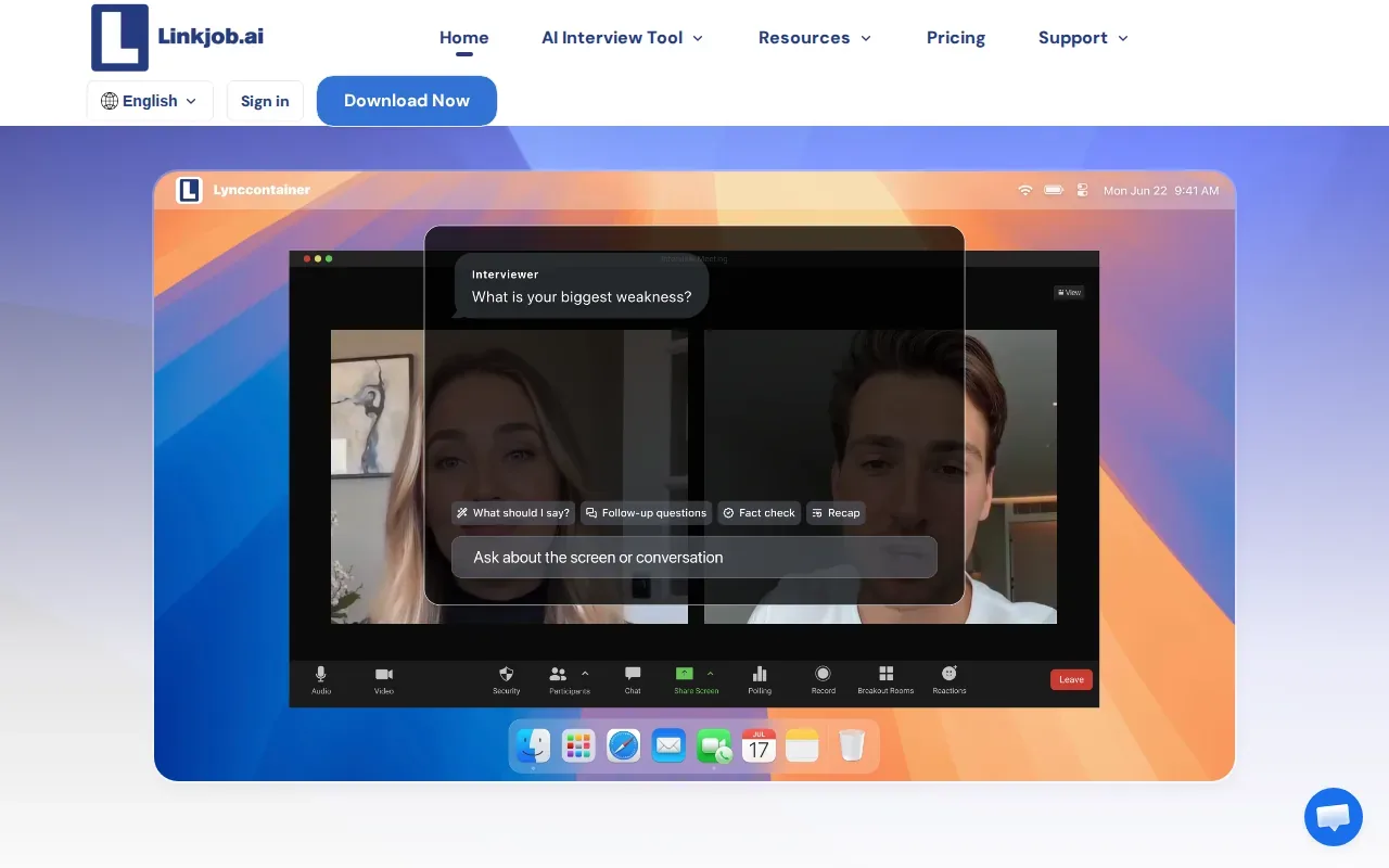 Screenshot of the Linkjob AI website
