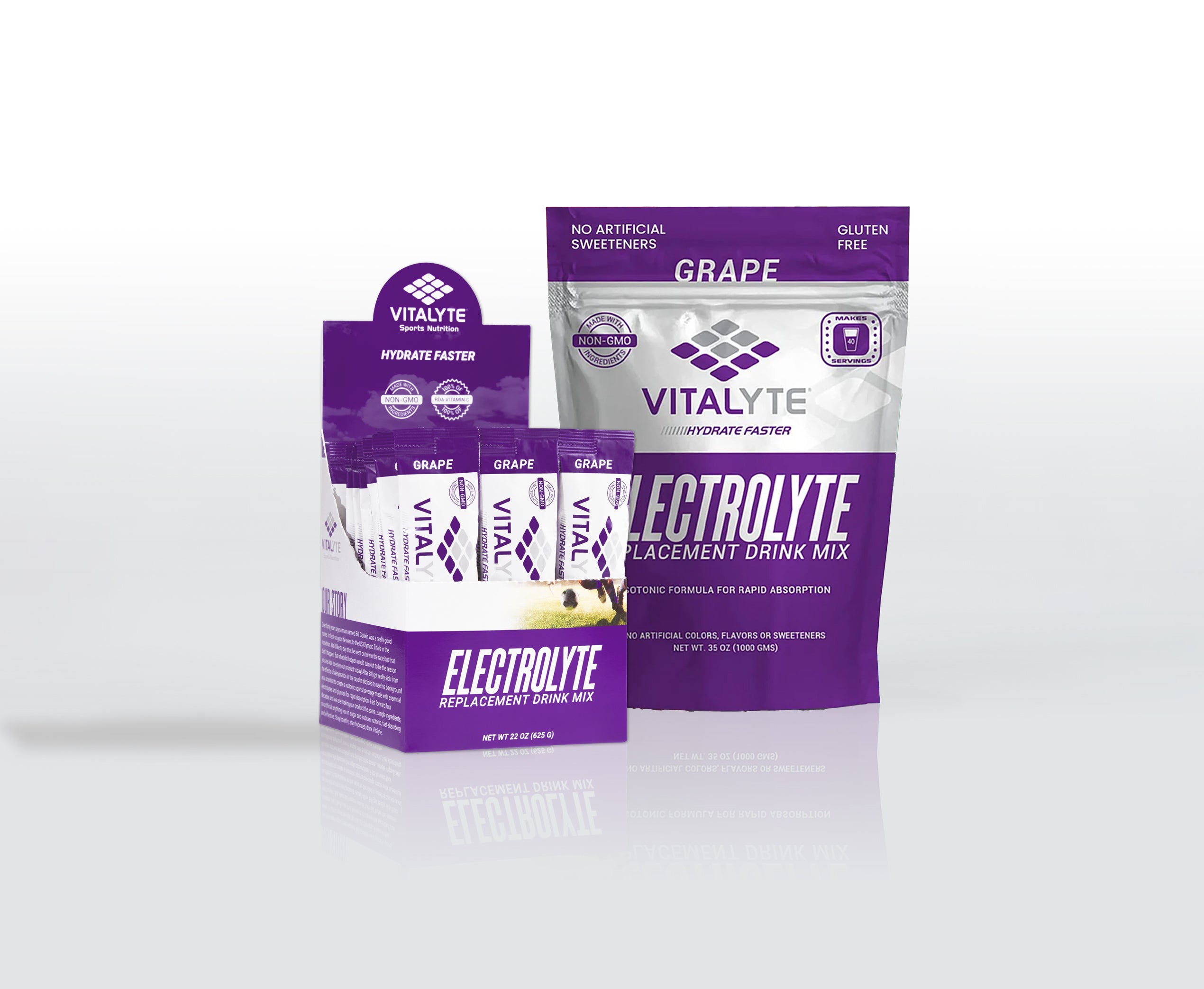 A photorealistic close‑up of natural ingredients like citrus slices, sea salt crystals, and magnesium powder scattered on a wooden cutting board. Alt: natural electrolyte powder ingredients for hydration