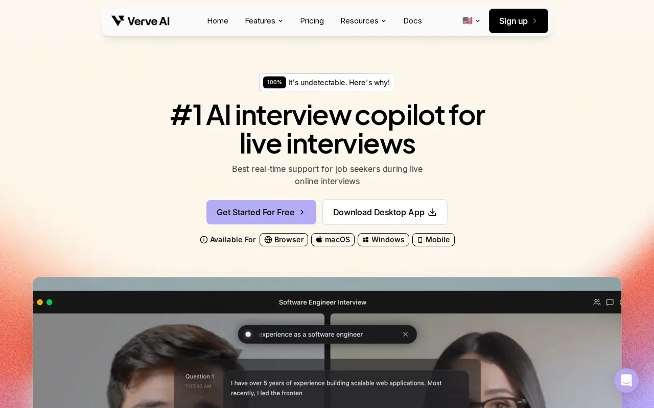 Screenshot of the Verve AI website
