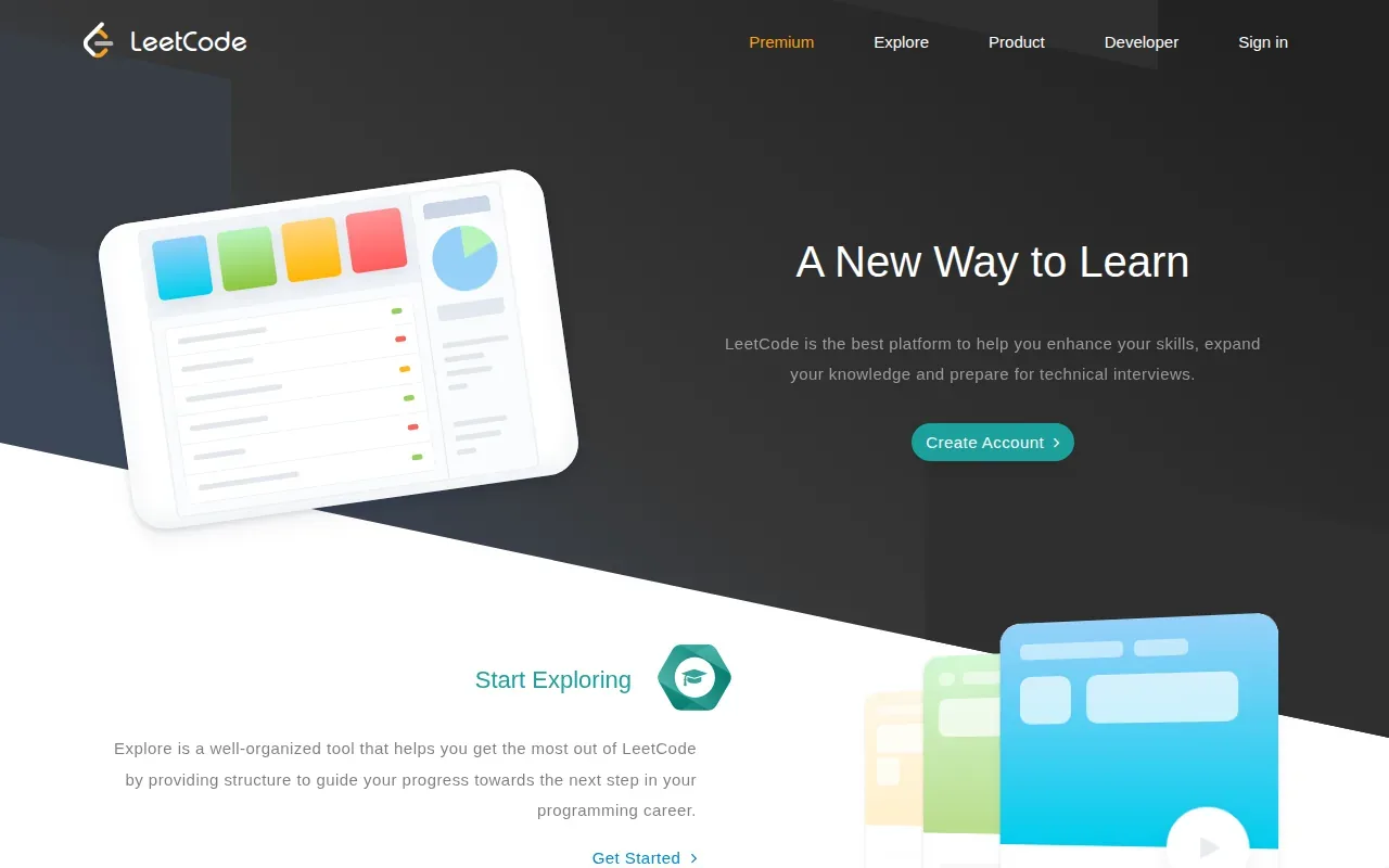 Screenshot of the LeetCode website