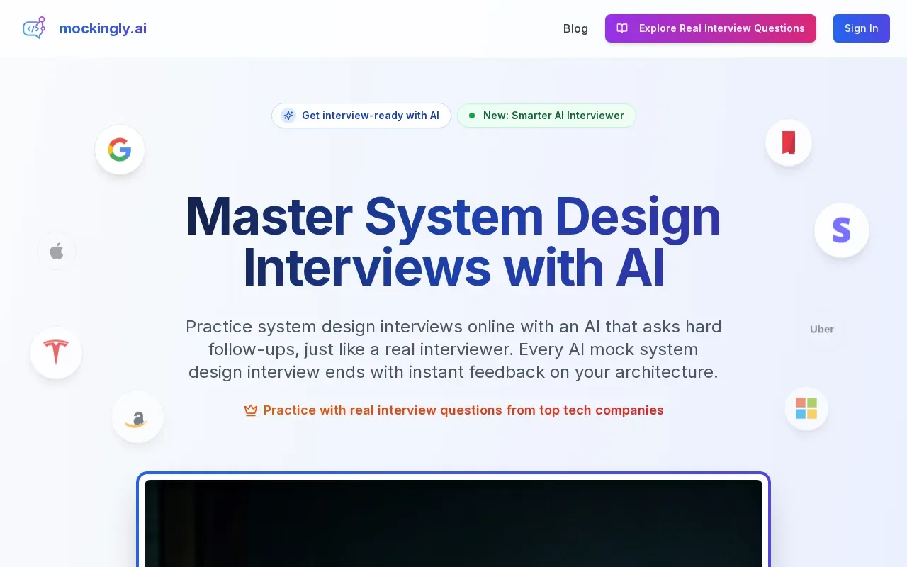 Screenshot of the Mockingly.ai website