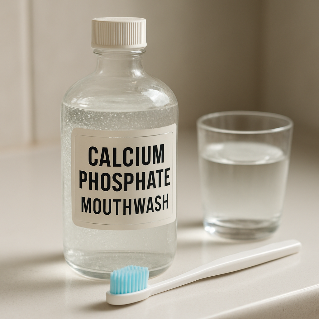 A photorealistic close‑up of a clear glass bottle labeled 
