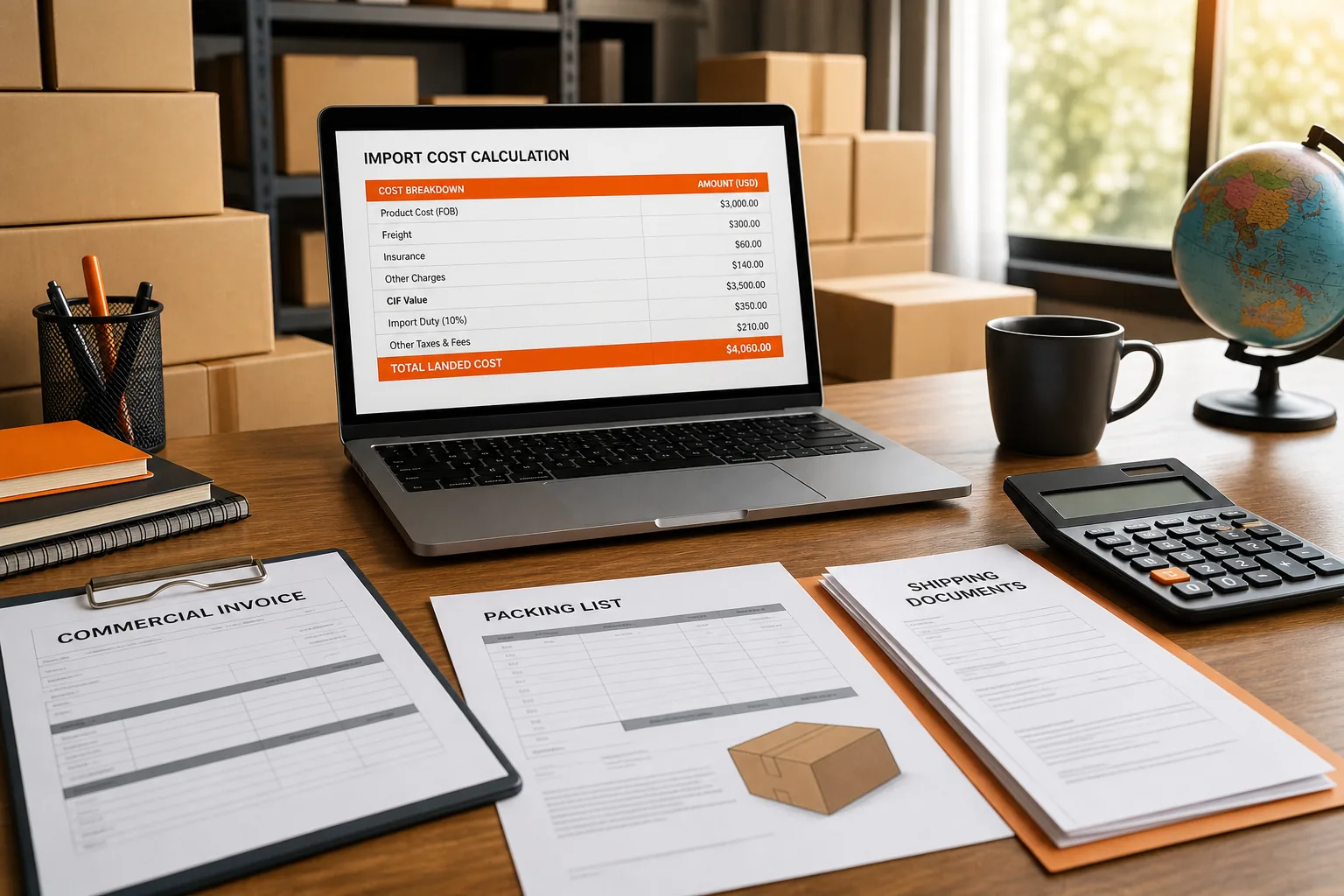 documents needed to calculate import duty from China