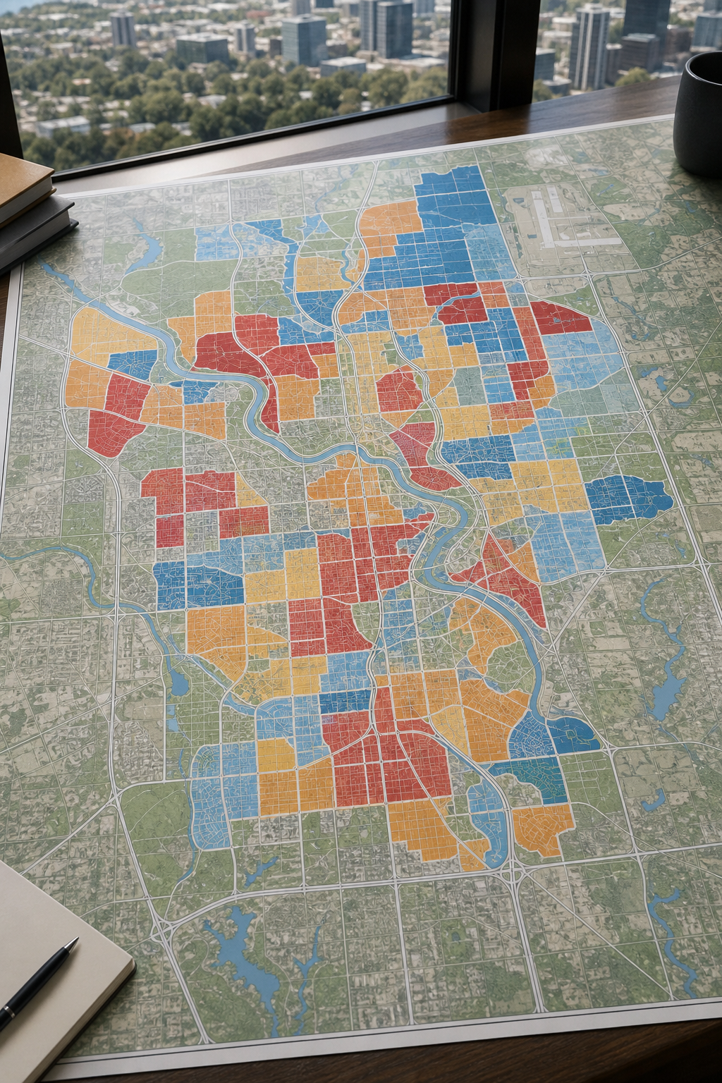 A photorealistic map of Calgary highlighting active MLS zones with color‑coded inventory levels, Alt: Calgary neighborhood MLS activity map
