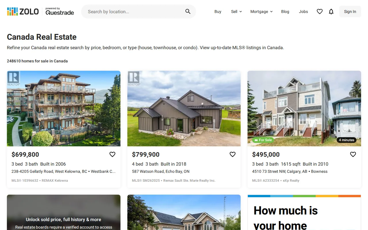 Zolo: Neighbourhood Research And Home-Value Estimates: visual reference for 5. Zolo: Neighbourhood Research And Home-Value Estimates