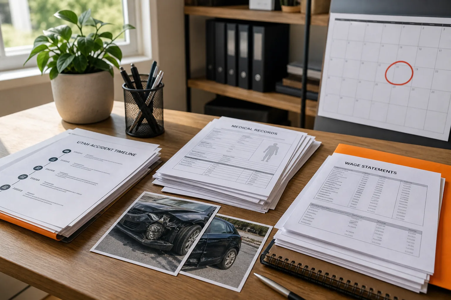 Evidence and deadline records for a Utah car accident injury claim