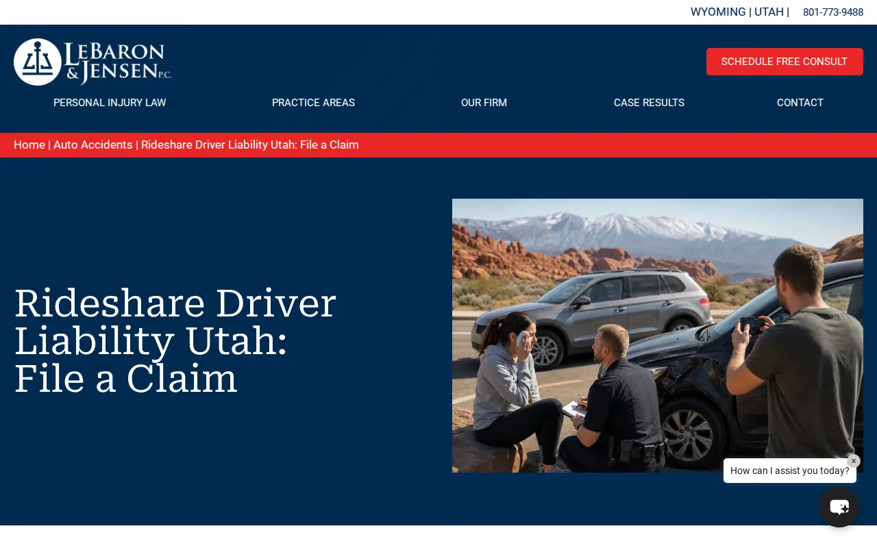 Screenshot of the LeBaron & Jensen website