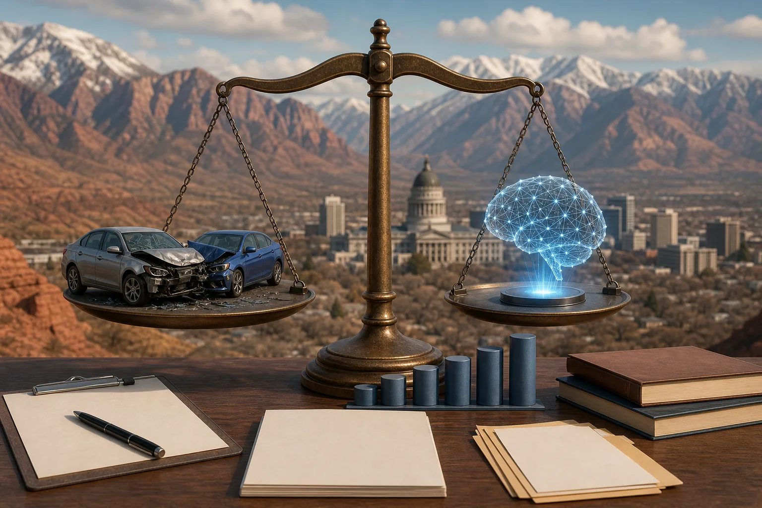 Illustration for SetCalc's AI-powered settlement calculator: Utah-data-oriented estimate
