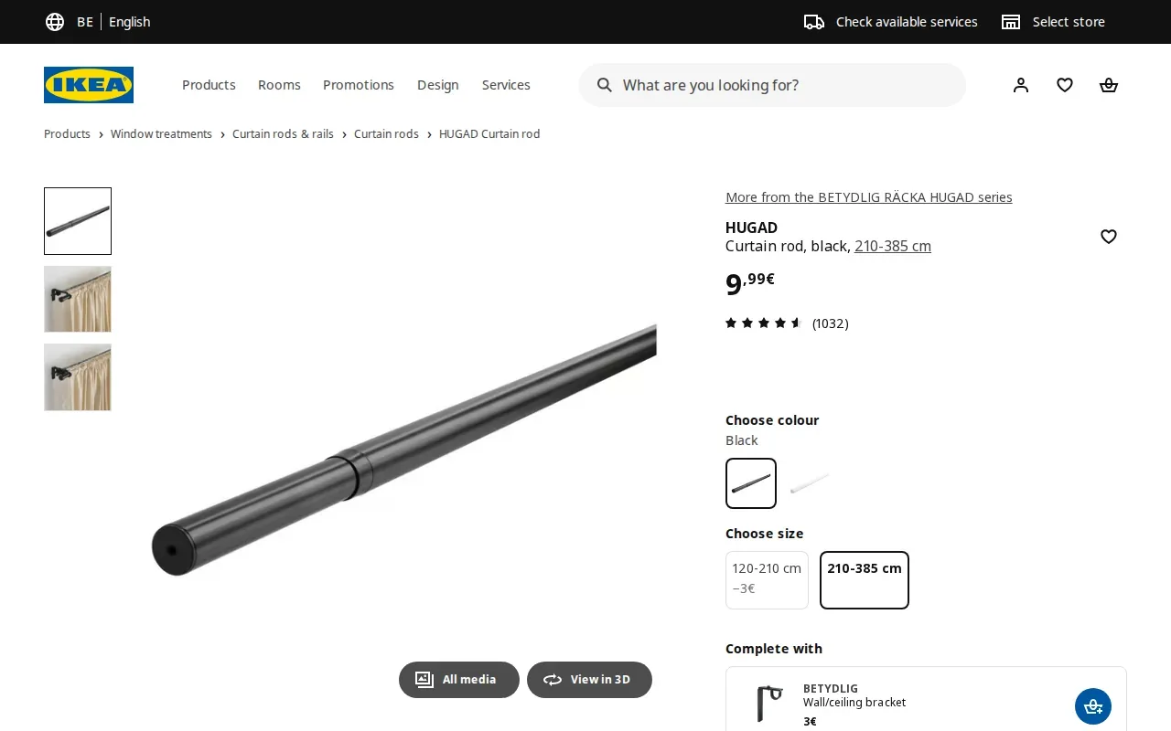 Screenshot of the HUGAD by IKEA website