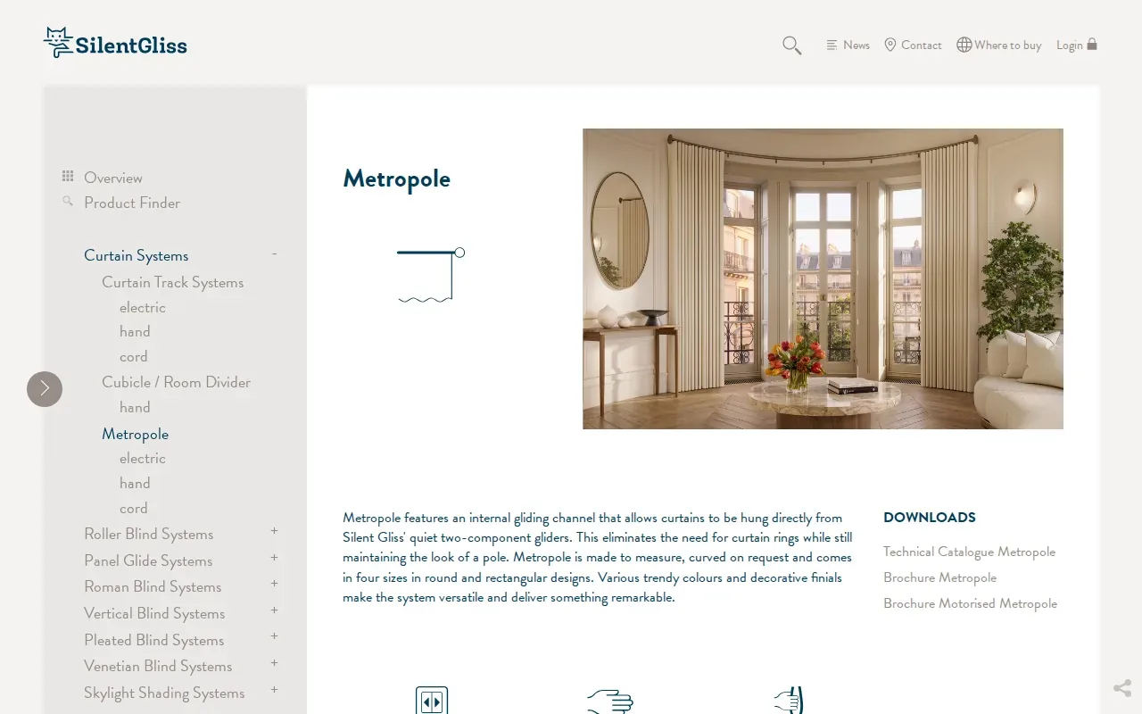 Screenshot of the Metropole by Silent Gliss website