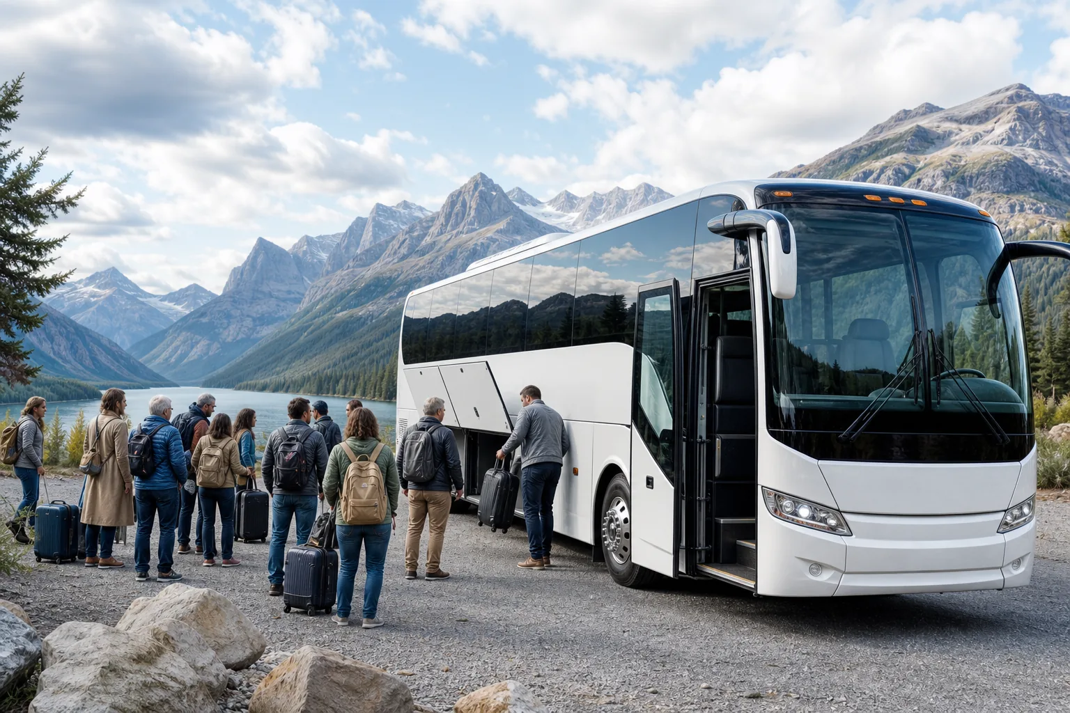 Illustration for Motor Coach Providers for Large or Long-Distance Groups