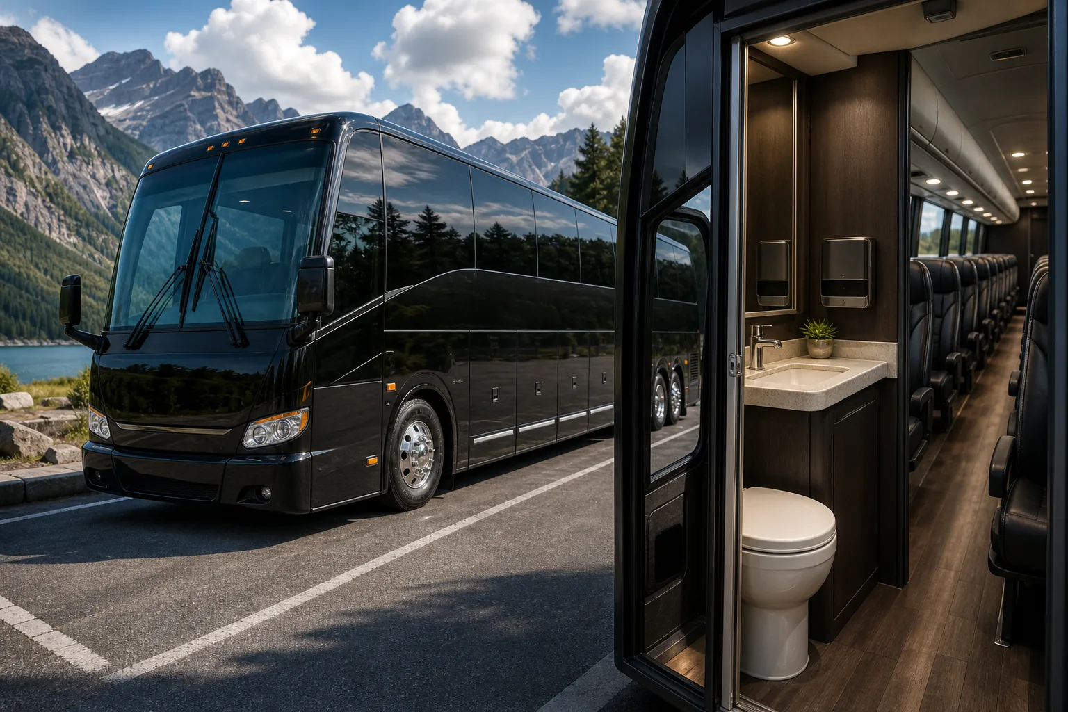 Illustration for 55-Passenger Deluxe Motor Coach