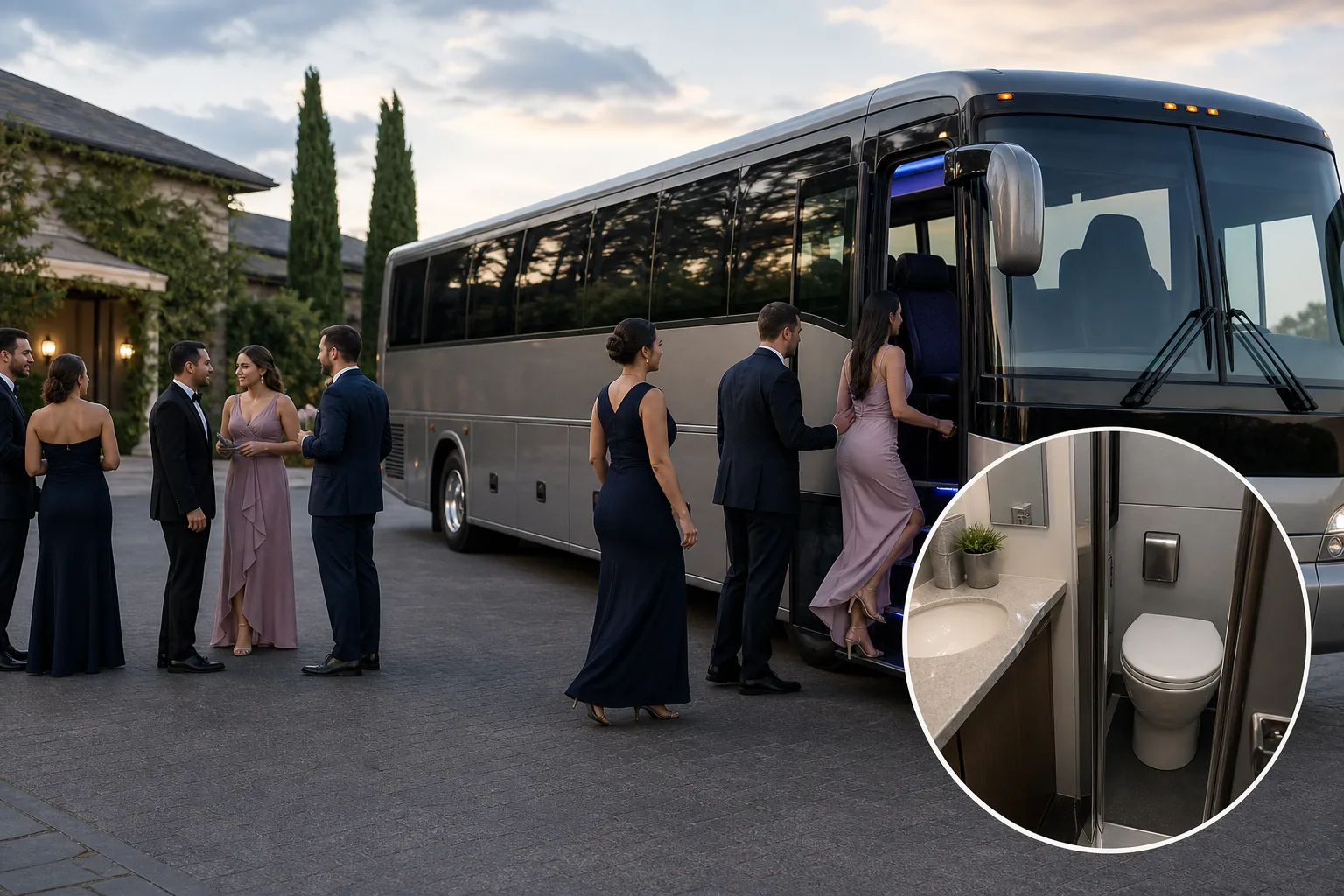 Illustration for Mid-Size Charter Coaches for Weddings and Corporate Events
