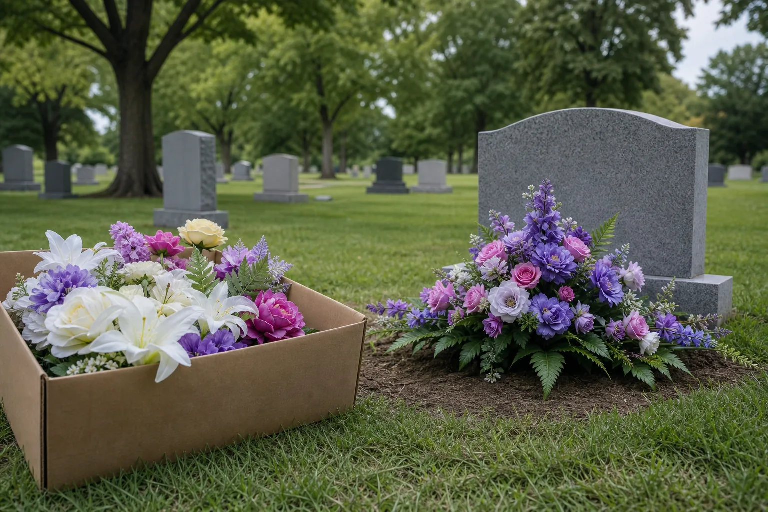 Illustration for Budget Artificial Memorial Flowers