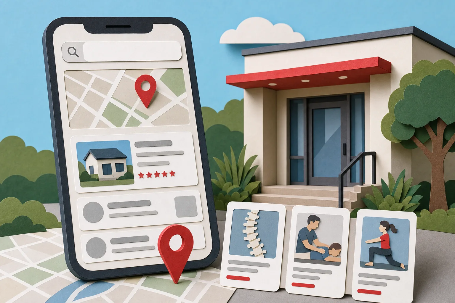 Mobile-friendly chiropractic website and local search listing.