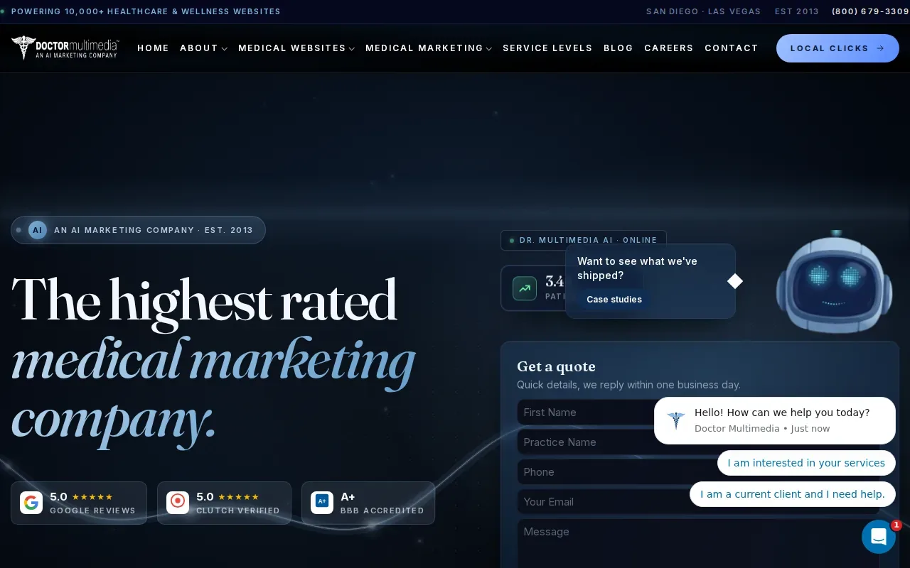 Screenshot of the Doctor Multimedia website