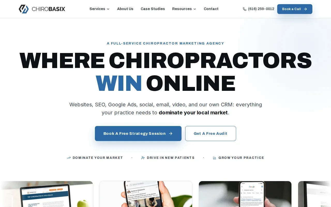 Screenshot of the ChiroBasix website